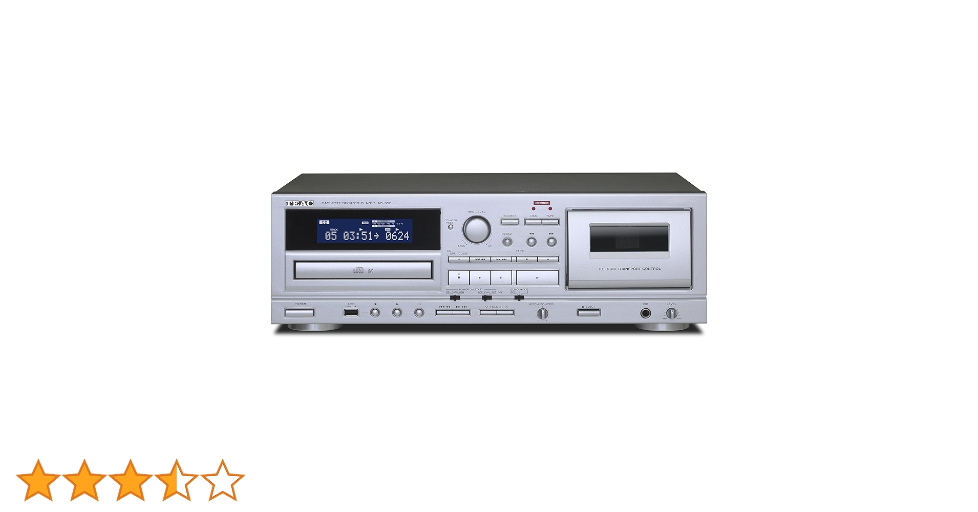 TEAC (ティアック) オーディオ機器 カセットデッキ CDプレーヤー AD-850-S シルバー 未使用品 Amazon | TEAC CDプレーヤー AD-850 | ティアック(Teac